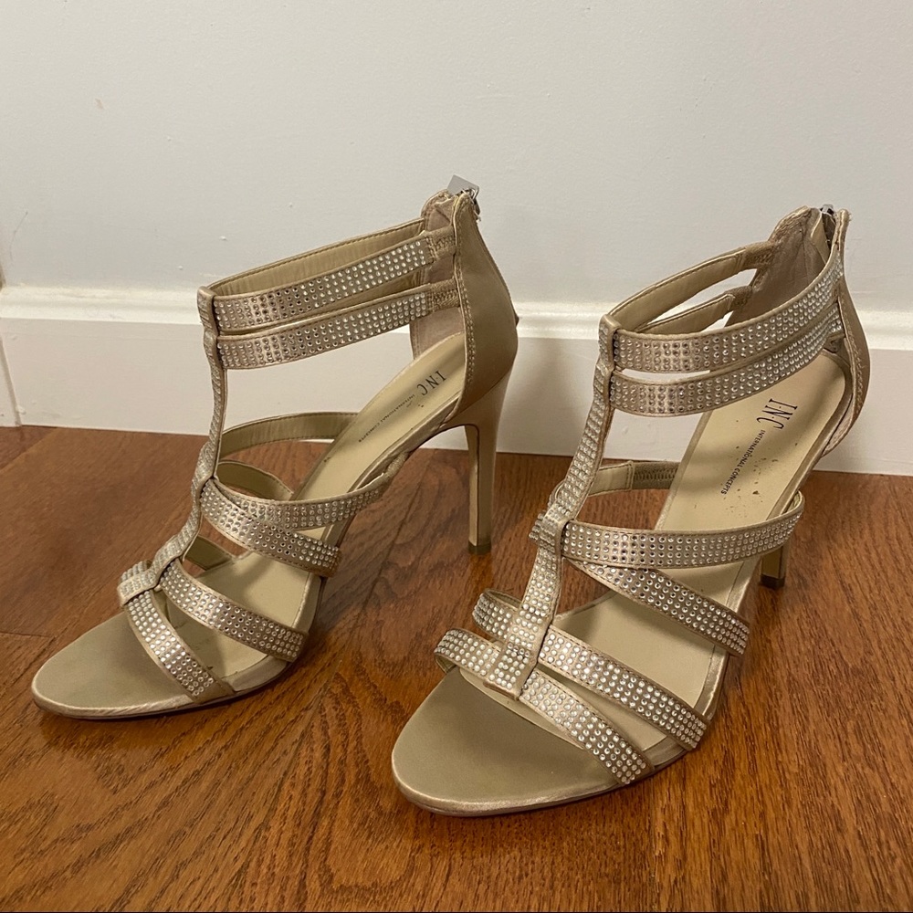 INC Heeled Sandals with Rhinestones